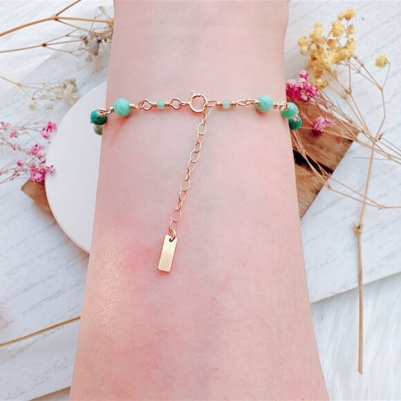 New Amazonite Gold Bracelet | Handmade in British Columbia - Picture 2 of 6